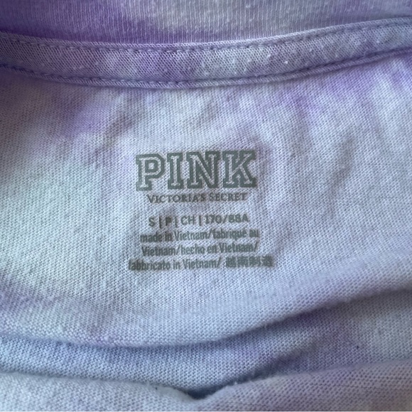 PINK Victoria’s Secret Pastel Tie-Dye Cropped Long Sleeve size Small - Picture 5 of 10